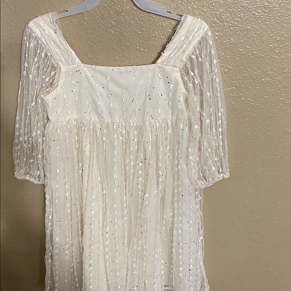 Wonder Nation Cream Kids Dress with Sheer Sleeves -size 8 - Picture 8 of 8